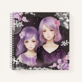 Die Schwestern Lavendel & Sakura Notizblock (Vorderseite)