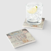 Die Schwestern (von Berthe Morisot) Steinuntersetzer (Seitenansicht)