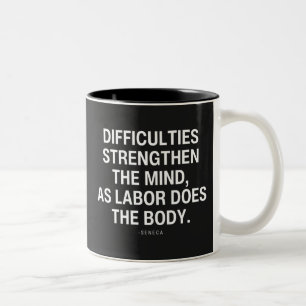 Die Schwierigkeiten des Stoikismus stärken den Gei Zweifarbige Tasse