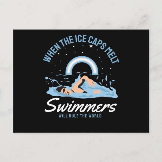 Die Schwimmer werden die Welt regieren Postkarte (Vorderseite)