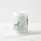 "Die Schwimmstunde" Knochen China Tasse mit feiner (Vorderseite)