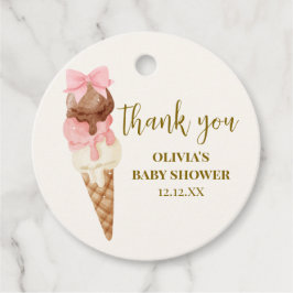 Die Scoop Bow Ice Cream Baby Dusche Vielen Dank Geschenkanhänger