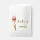 Die Scoop Bow Ice Cream Baby Dusche Vielen Dank Geschenktütchen (Vorderseite)
