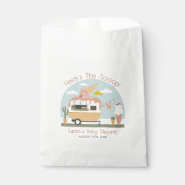 Die Scoop Ice Cream Camper Light Pink Baby Dusche Geschenktütchen