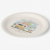 Die Scoop Ice Cream Camper Light Pink Baby Dusche Pappteller (Schrägansicht)