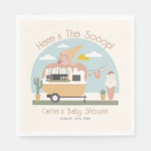 Die Scoop Ice Cream Camper Light Pink Baby Dusche Serviette