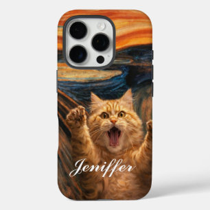 Die Scream-Katze-Parodie-Kunst iPhone 16 Pro Hülle