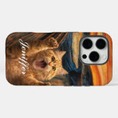 Die Scream-Katze-Parodie-Kunst Case-Mate iPhone Hülle (Rückseite (Horizontal))