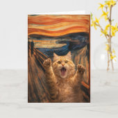 Die Scream-Katze-Parodie-Kunst Karte (Gelbe Blume)