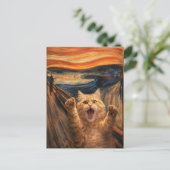 Die Scream-Katze-Parodie-Kunst Postkarte (Stehend Vorderseite)
