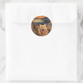 Die Scream-Katze-Parodie-Kunst Runder Aufkleber (Tasche)