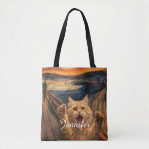 Die Scream-Katze-Parodie-Kunst Tasche