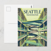 Die Seattle Public Library Central Branch USA Postkarte (Vorne/Hinten)