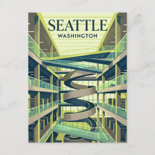 Die Seattle Public Library Central Branch USA Postkarte