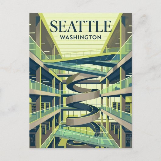 Die Seattle Public Library Central Branch USA Postkarte (Vorderseite)