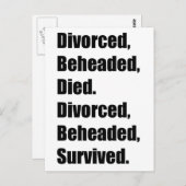 Die sechs Ehefrauen von Henry VIII Postkarte (Vorne/Hinten)