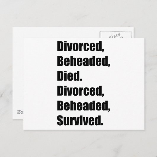 Die sechs Ehefrauen von Henry VIII Postkarte (Vorne/Hinten)