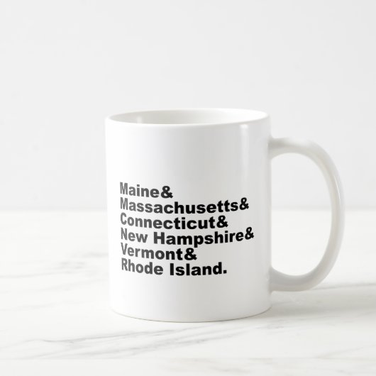 Die sechs nordöstlichen Staaten, aus denen Neuengl Kaffeetasse (Rechts)