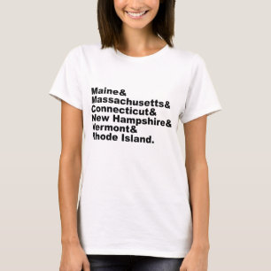 Die sechs nordöstlichen Staaten, aus denen Neuengl T-Shirt