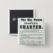Die sechs Punkte der Charter der Leute Button (Vorne & Hinten)