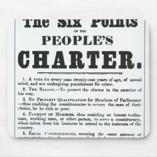 Die sechs Punkte der Charter der Leute Mousepad (Vorne)