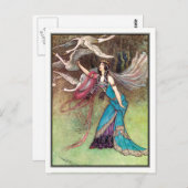 Die sechs Schwäne von Warwick Goble Postkarte (Vorne/Hinten)