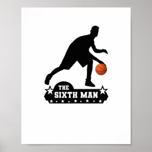 Die Sechste Mann-Basketball-Silhouette Poster