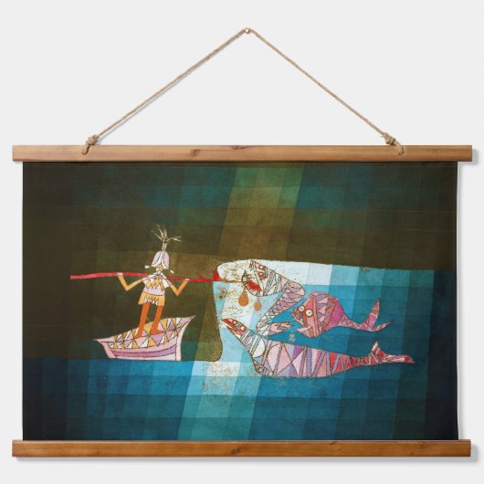 Die Seefahrer, Paul Klee Wandteppich Mit Holzrahmen (Vorne)
