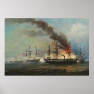 Die Seeschlacht in Helgoland am 9. Mai 1864 Poster