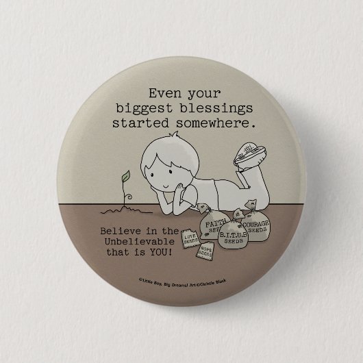 Die Segnungen begannen irgendwo Button (Vorderseite)