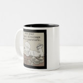 Die Segnungen begannen irgendwo Zweifarbige Tasse (Vorderseite Links)