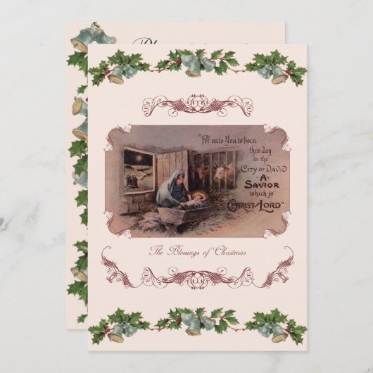 Die Segnungen der Weihnachtszeit-Party Einladung (Vorne/Hinten)