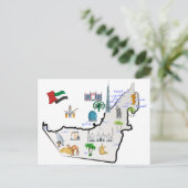 Die Sehenswürdigkeiten der Vereinigten Arabischen  Postkarte (Stehend Vorderseite)