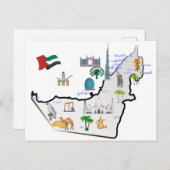 Die Sehenswürdigkeiten der Vereinigten Arabischen Postkarte (Vorne/Hinten)