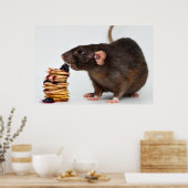 Die sehr hungrige Ratte Poster (Küche)