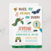 Die sehr hungrige Raupe | Bug Erster Geburtstag Einladung (Vorne/Hinten)