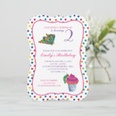 Die sehr hungrige Raupe Butterfly zum Geburtstag Einladung (Stehend Vorderseite)