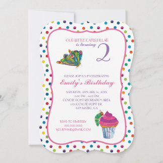 Die sehr hungrige Raupe Butterfly zum Geburtstag Einladung