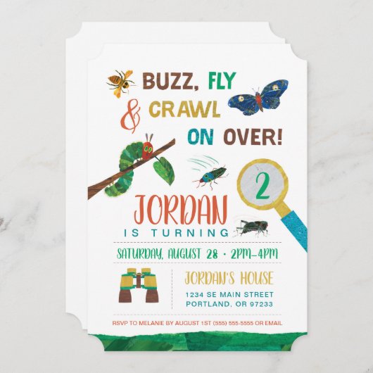 Die sehr hungrige Raupe | Geburtsdatum Einladung (Vorne/Hinten)