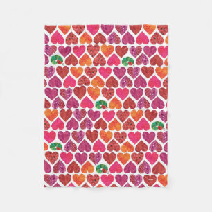 Die sehr hungrige Raupe Herzmuster Fleecedecke