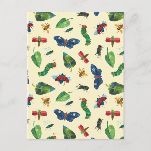 Die sehr hungrige Raupe ist ein freundliches Muste Postkarte (Vorderseite)