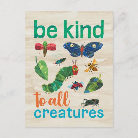 Die sehr hungrige Raupe ist ganz kreativ Postkarte (Vorderseite)