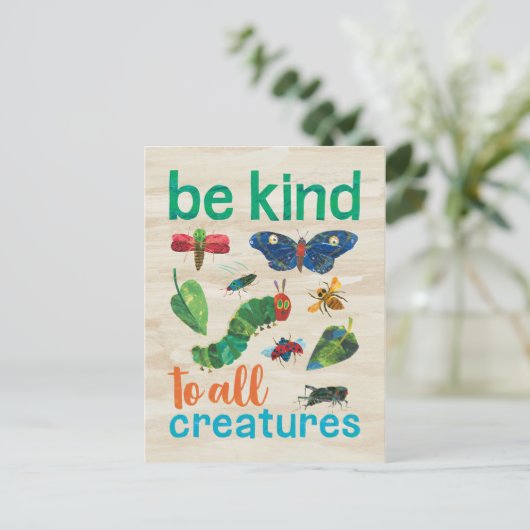 Die sehr hungrige Raupe ist ganz kreativ Postkarte (Stehend Vorderseite)