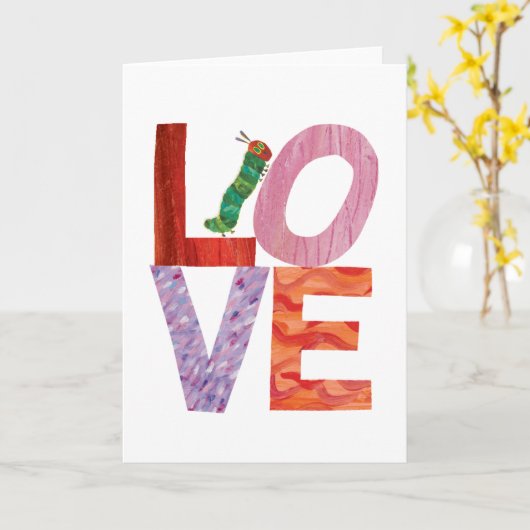 Die sehr hungrige Raupe | LIEBE Karte (Gelbe Blume)