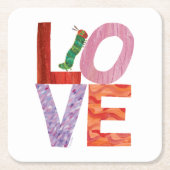 Die sehr hungrige Raupe | LIEBE Rechteckiger Pappuntersetzer (Vorderseite)