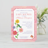 Die sehr hungrige Raupe | Pink Baby Dusche Einladung (Stehend Vorderseite)