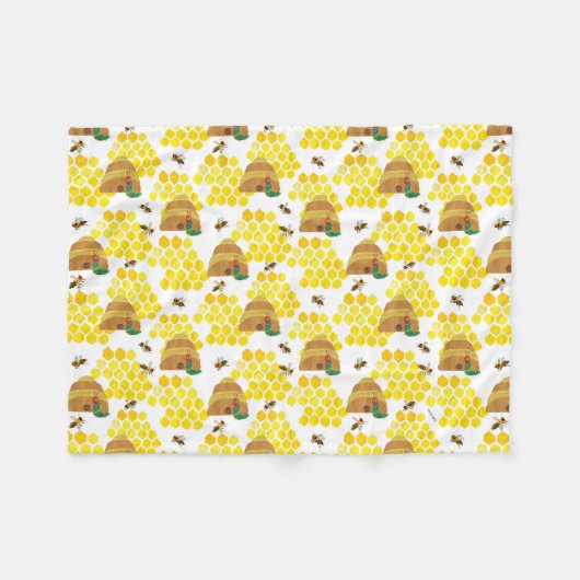 Die sehr hungrige Raupe Rette das Bienenmuster Fleecedecke (Vorderseite (Horizontal))