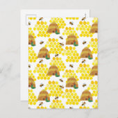 Die sehr hungrige Raupe Rette das Bienenmuster Postkarte (Vorne/Hinten)