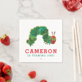 Die sehr hungrige Raupe zum Geburtstag Serviette (Beispiel)