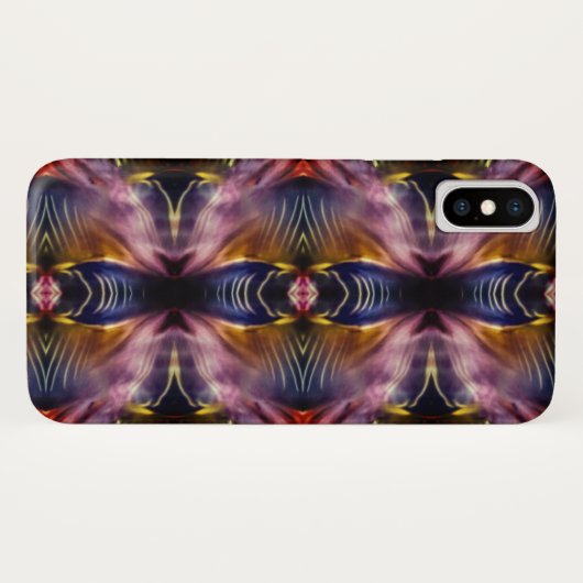 Die seidene Wiederholung in schwarz und bordeauxro Case-Mate iPhone Hülle (Rückseite (Horizontal))